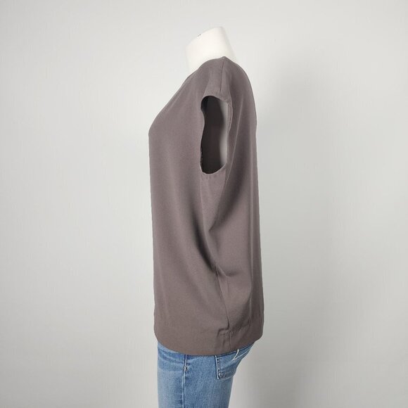 Olivaceous Grey Asymmetrical Blouse Top Size S - Picture 4 of 8